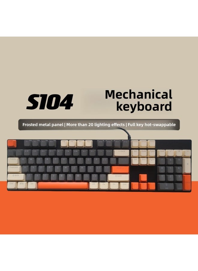 Generic - Game 4 High Color Value Green Axis NP Male And Female Electric Competition Mechanical Keyboard Hot Plug GP Wired Computer Tea Axis S10-Color:Red Axis-dark Storm - Image 1