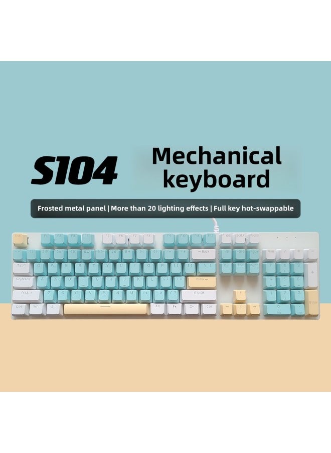 Generic - Game 4 High Color Value Green Axis NP Male And Female Electric Competition Mechanical Keyboard Hot Plug GP Wired Computer Tea Axis S10-Color:Red Axis-dark Storm - Image 1