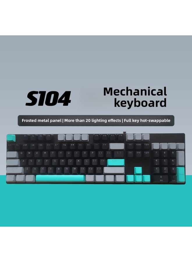 Generic - Game 4 High Color Value Green Axis NP Male And Female Electric Competition Mechanical Keyboard Hot Plug GP Wired Computer Tea Axis S10-Color:Red Axis-dark Storm - Image 1