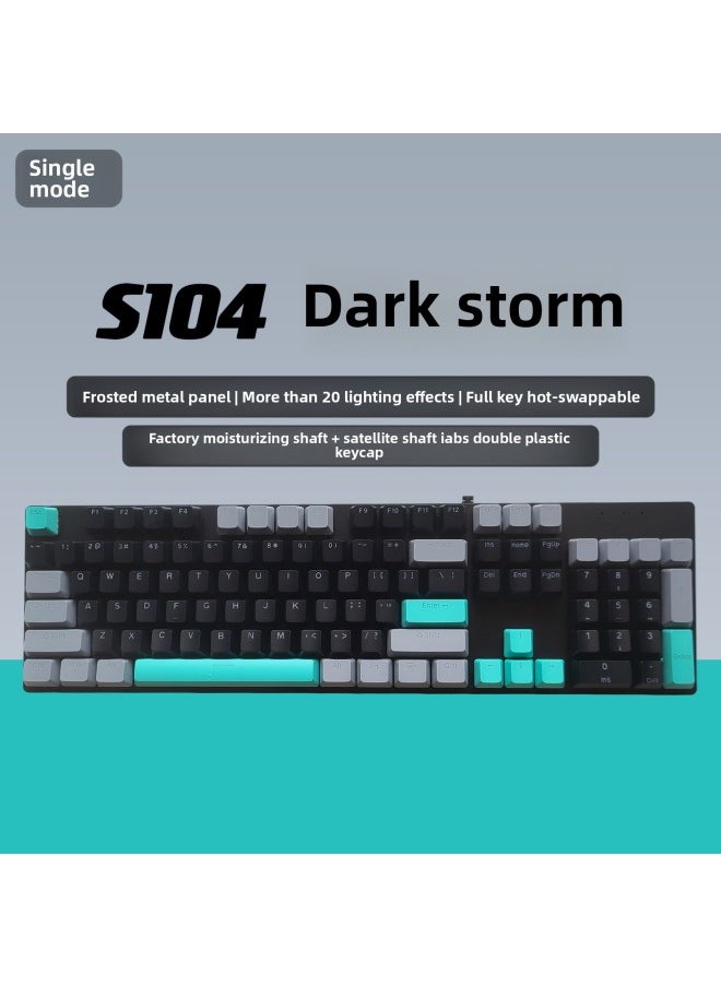 Generic - Game 4 High Color Value Green Axis NP Male And Female Electric Competition Mechanical Keyboard Hot Plug GP Wired Computer Tea Axis S10-Color:Red Axis-dark Storm - Image 1