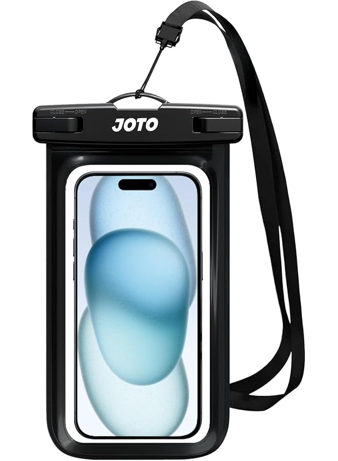 JOTO Universal Waterproof Phone Pouch Cellphone Dry Bag Case for iPhone 16 15 14 13 12 11 Pro Max Mini Plus Xs XR X 8 7 6S, Galaxy S23 S22 S21 Plus Note, Pixel up to 7" -Black