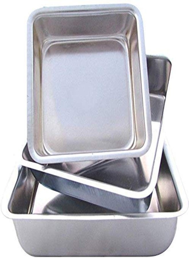 a2s Aluminium Cake Baking Mould Square/choras/chokor Shaped Set of 3 Different Sizes(6,7 and 8 inch) - Image 2
