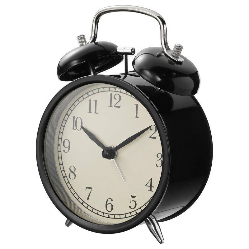 Dekad Silent Quartz Analogue Alarm Clock, Black, 10 cm - Image 1
