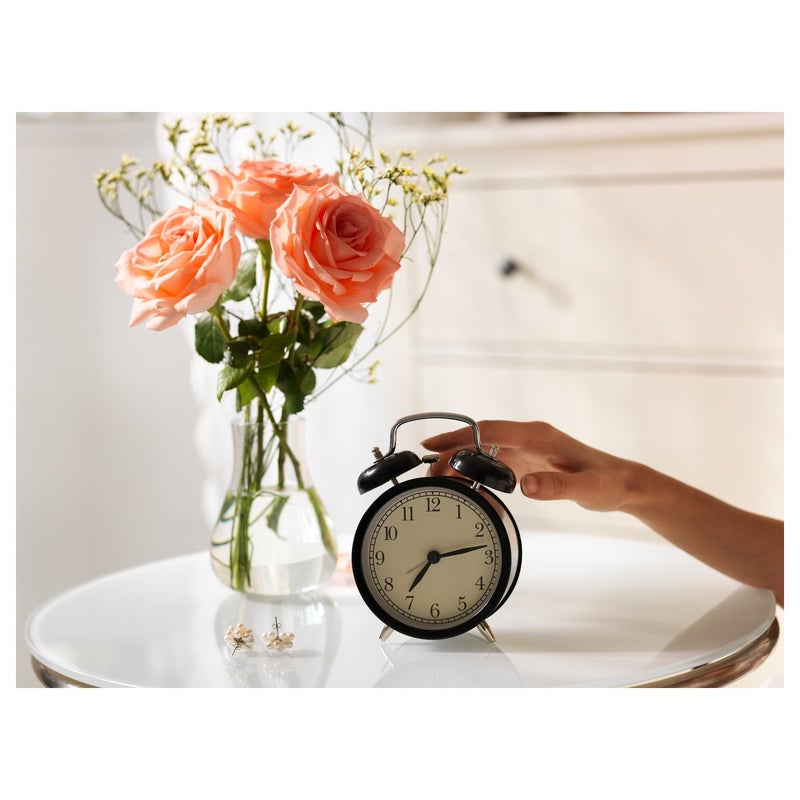 Dekad Silent Quartz Analogue Alarm Clock, Black, 10 cm - Image 4
