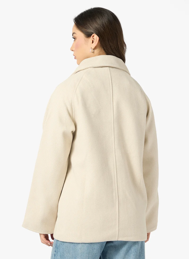 Ginger Woolen Short Trench Coat