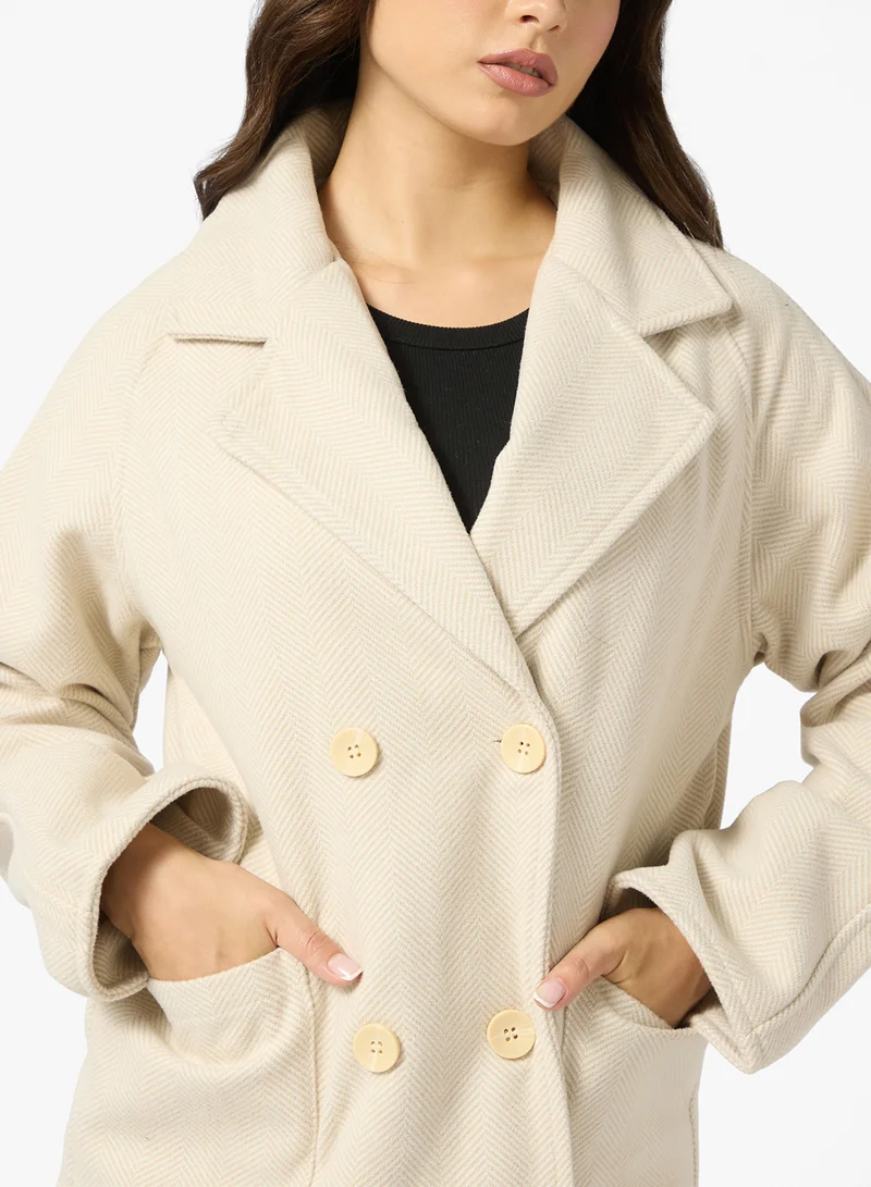 Ginger Woolen Short Trench Coat