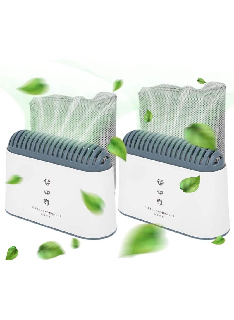SOLARAE 2pcs Refrigerator Deodorizer,Air Purifying Bag,Bamboo Activated Charcoal Fridge Deodorizer,Odour Eliminator,Fridge and Freezer Odor Eliminator,for Closet Shoes Kitchens Basements - Image 1