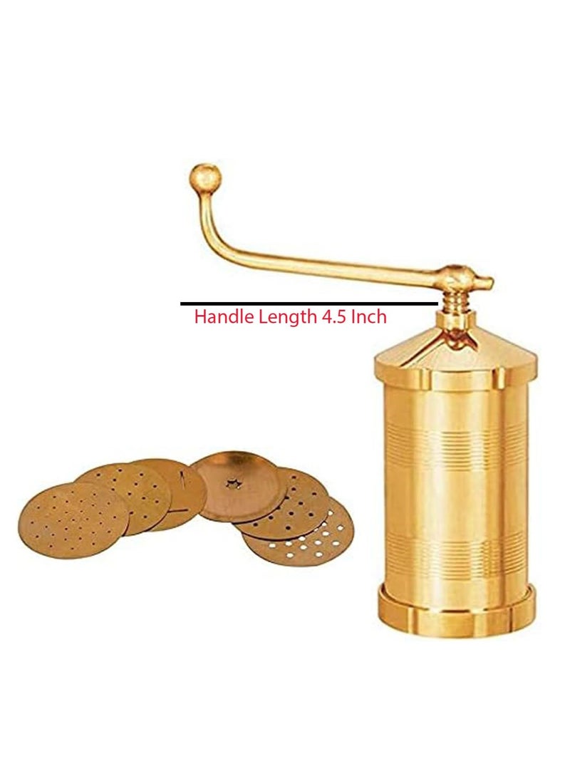 Ayda Brass Sev Sancha, Murukku, Chakli, Bhujia, Farsan Maker with 6 plates 500g  - Image 4