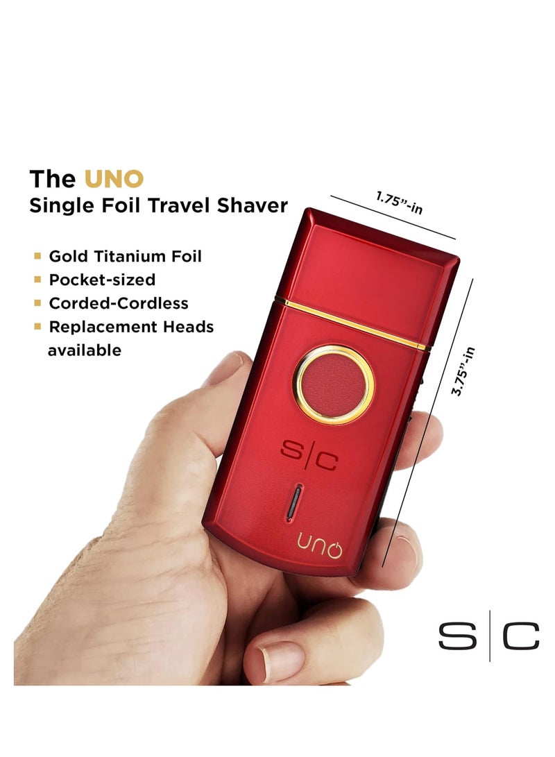 StyleCraft Uno Mini Single Foil Shaver USB Rechargeable Travel Size Red - Image 2