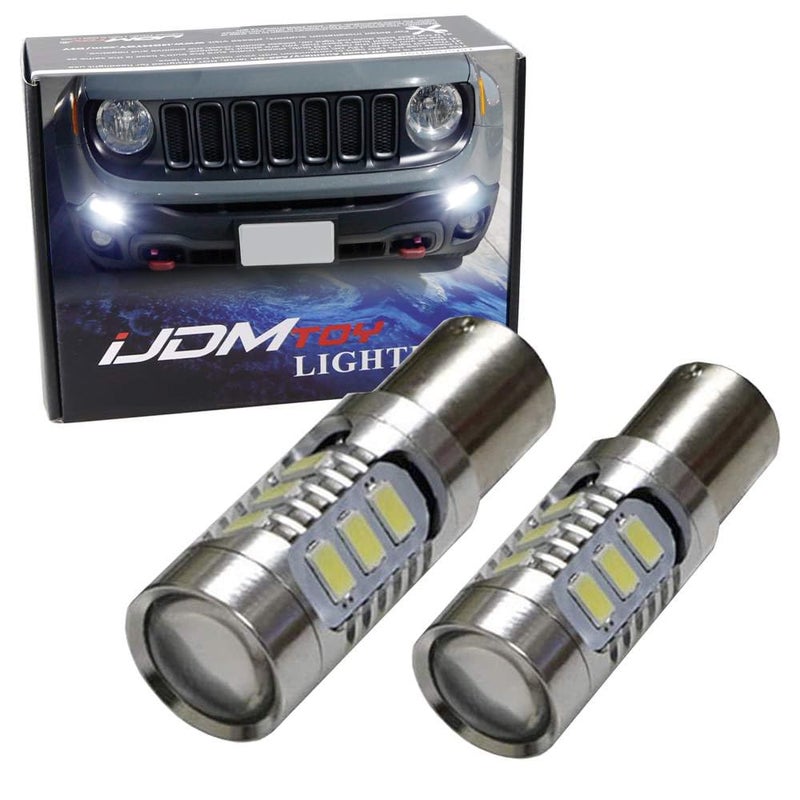 iJDMTOY White 1157 2357 Replacements Compatible with 20152018 PreLCI Jeep Renegade DRL