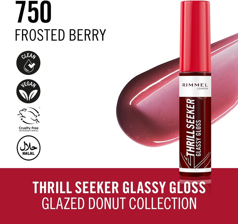 RIMMEL LONDON لميل ثريل سيكر جلاسي جلاس، فروسيد بيري - 750، 10 مل - Image 4