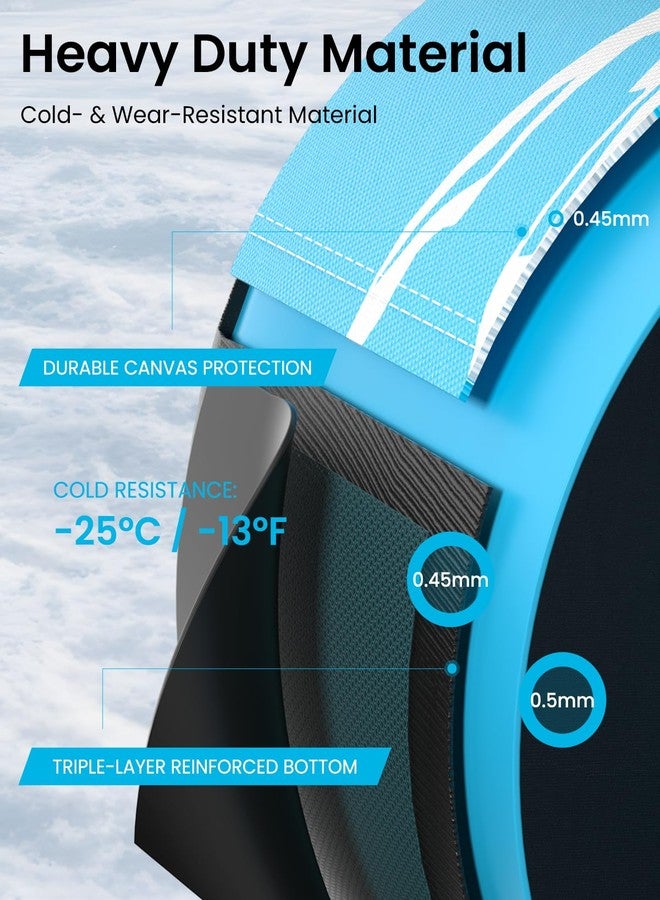 Juecity Snow Tube for Sledding Heavy Duty, Inflatable Snow Sled Innertube with Air Pump & Premium Canvas Cover for Kids Adult with Thickened Bottom, Towable Rope – Winter Fun for Boys Girls - Image 2