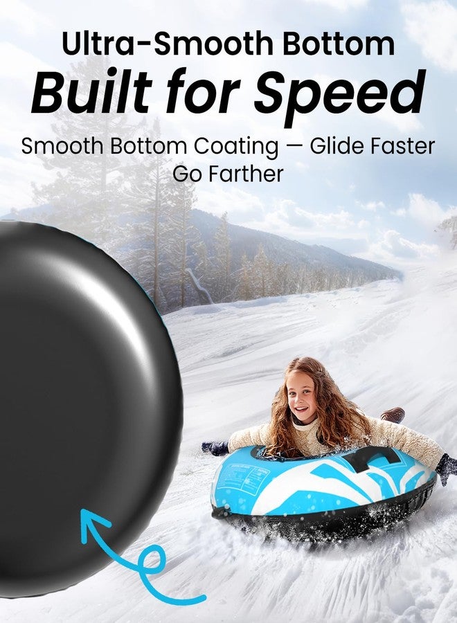Juecity Snow Tube for Sledding Heavy Duty, Inflatable Snow Sled Innertube with Air Pump & Premium Canvas Cover for Kids Adult with Thickened Bottom, Towable Rope – Winter Fun for Boys Girls - Image 5