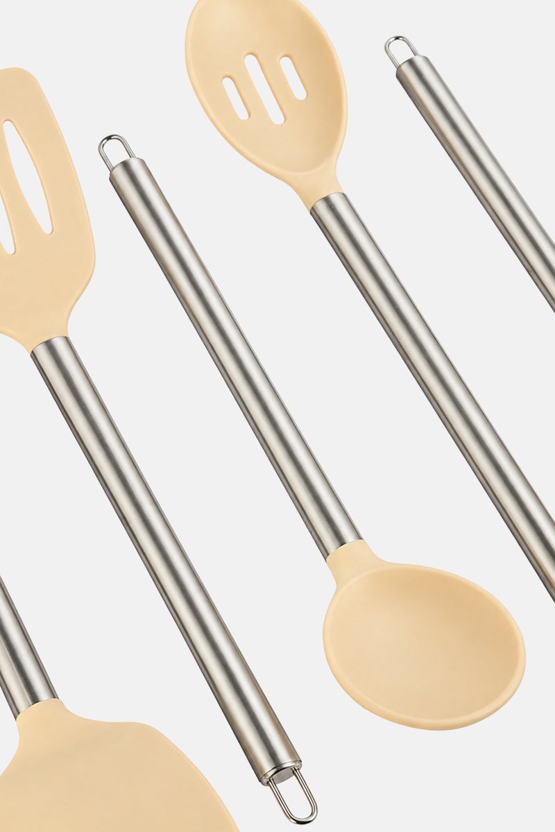 Social Chef 5 Pieces Silicone Utensil Set, Multicolor - Image 3