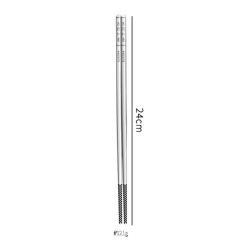 304 Stainless Steel Chopsticks Tableware, 6Cm Square Chopsticks With Patterned Cloth Handle, Chinese Style, Manufacturer, Square Head, Non-Slip - Image 1