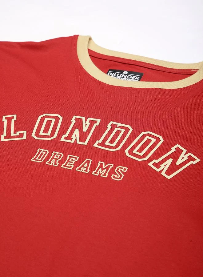 ديلينجر تيشيرت نسائي بقصة عادية وطبعة بارزة