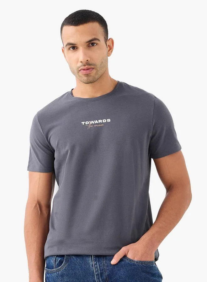 Iconic Iconic Slogan Print Pique T-shirt