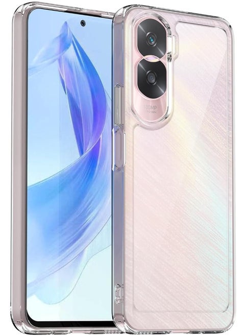 Honor 90 Lite Case, Transparent Acrylic Back Panel + Soft TPU Soft Edge, Fashion Shock-Absorption Anti-Drop Protective Case Cove for Honor 90 Lite (6.7"), Clear