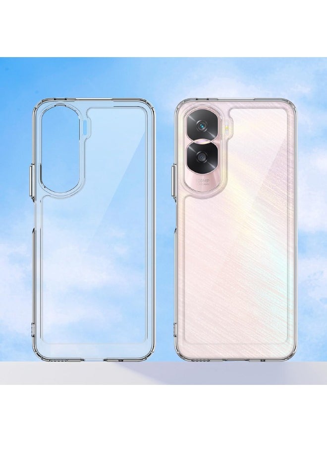 RUGGED SHIELD - Honor 90 Lite Case, Transparent Acrylic Back Panel + Soft TPU Soft Edge, Fashion Shock-Absorption Anti-Drop Protective Case Cove for Honor 90 Lite (6.7"), Clear - Image 1