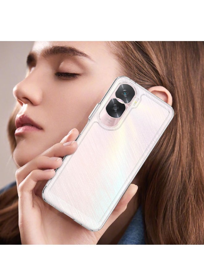 RUGGED SHIELD - Honor 90 Lite Case, Transparent Acrylic Back Panel + Soft TPU Soft Edge, Fashion Shock-Absorption Anti-Drop Protective Case Cove for Honor 90 Lite (6.7"), Clear - Image 1
