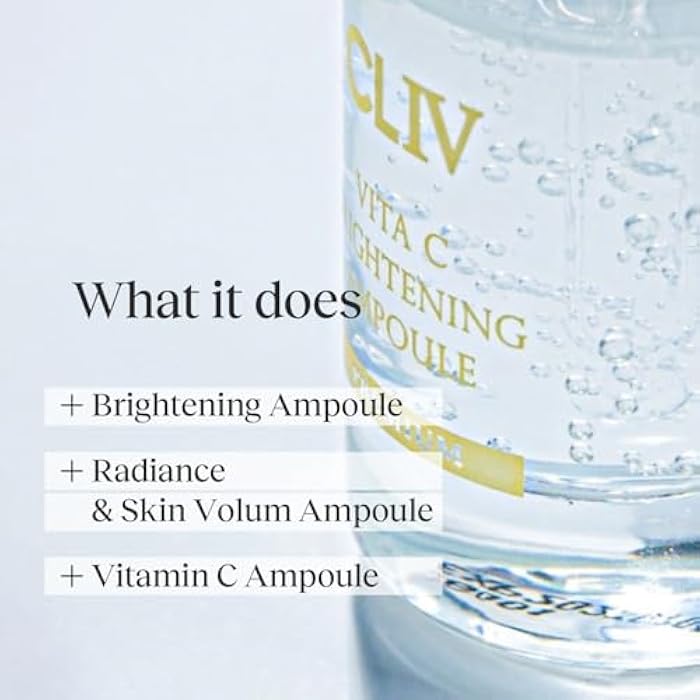 CLIV Vita C Brightening Ampoule Facial Serum | 85% Lemon Water | Skin Dullness Treatment | Vitamin Skincare |Skin Refreshing Serum | Korean Skincare (1.01 fl oz, 30ml) - Image 4
