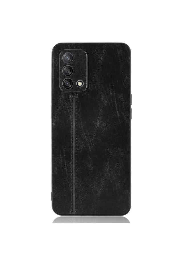 اس-توب جراب لهاتف OPPO A74 4G / F19 مقاوم للصدمات بنمط جلد البقر المخيط من مادة PC + PU + TPU - Image 2