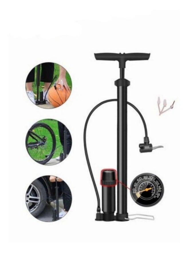 MIXDE Household Bike Pump With Gauge Portable Bicycle Tire Pump 160 Psi Multi-function Air Pump - Image 1