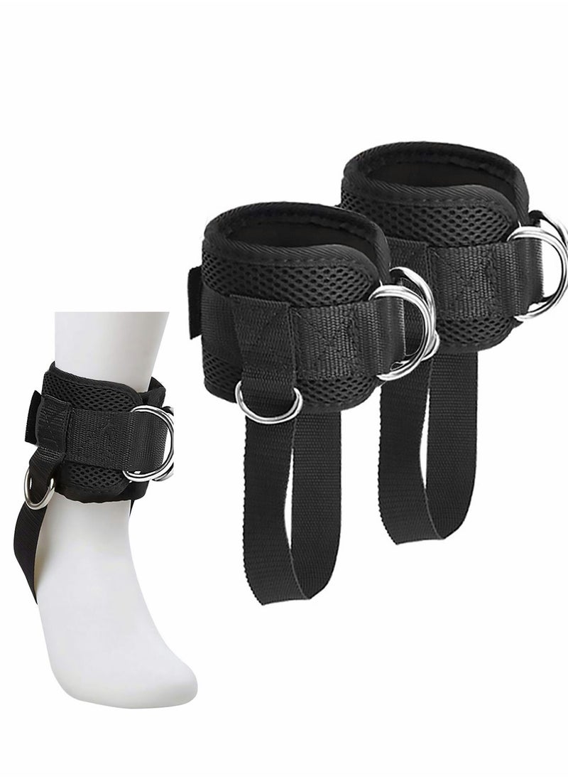 Excefore - Ankle Straps for Cable Machines, Strong Hook and Loop, Reinforced Double D-Ring, Adjustable Comfort fit Neoprene Premium Cuffs to Enhance Abs, Glute Leg Workouts - Image 1