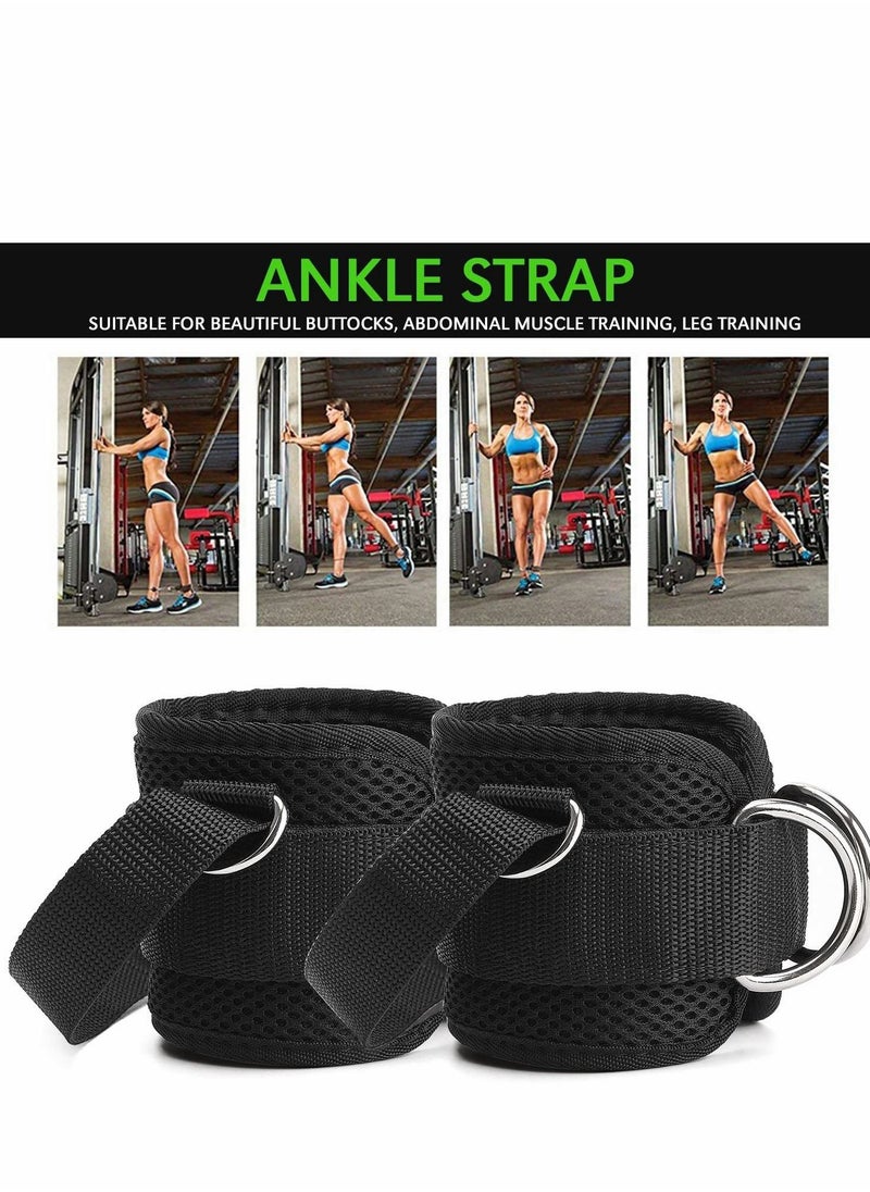 Excefore - Ankle Straps for Cable Machines, Strong Hook and Loop, Reinforced Double D-Ring, Adjustable Comfort fit Neoprene Premium Cuffs to Enhance Abs, Glute Leg Workouts - Image 1