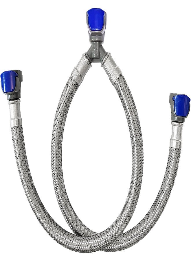 HOMYEP Quick Connect Faucet Water Supply Lines, 12 Inch, Widespread Bathroom Sink Faucets Replacement Fast Lock Pipe Hose, V-Shape - Image 1