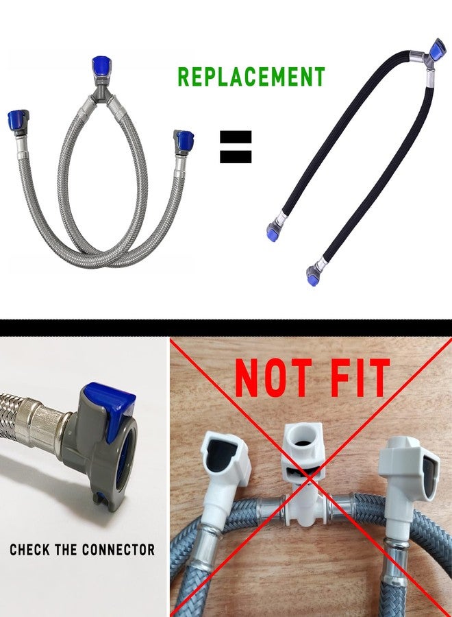 HOMYEP Quick Connect Faucet Water Supply Lines, 12 Inch, Widespread Bathroom Sink Faucets Replacement Fast Lock Pipe Hose, V-Shape - Image 2