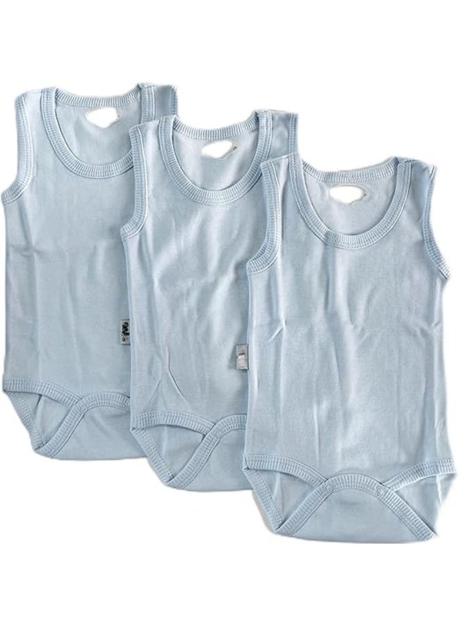VITION 3 Pack Vest Baby Bodysuit, Cotton Comfortable Short Sleeve for Boys & Girls (Made in Turkey) - Image 1