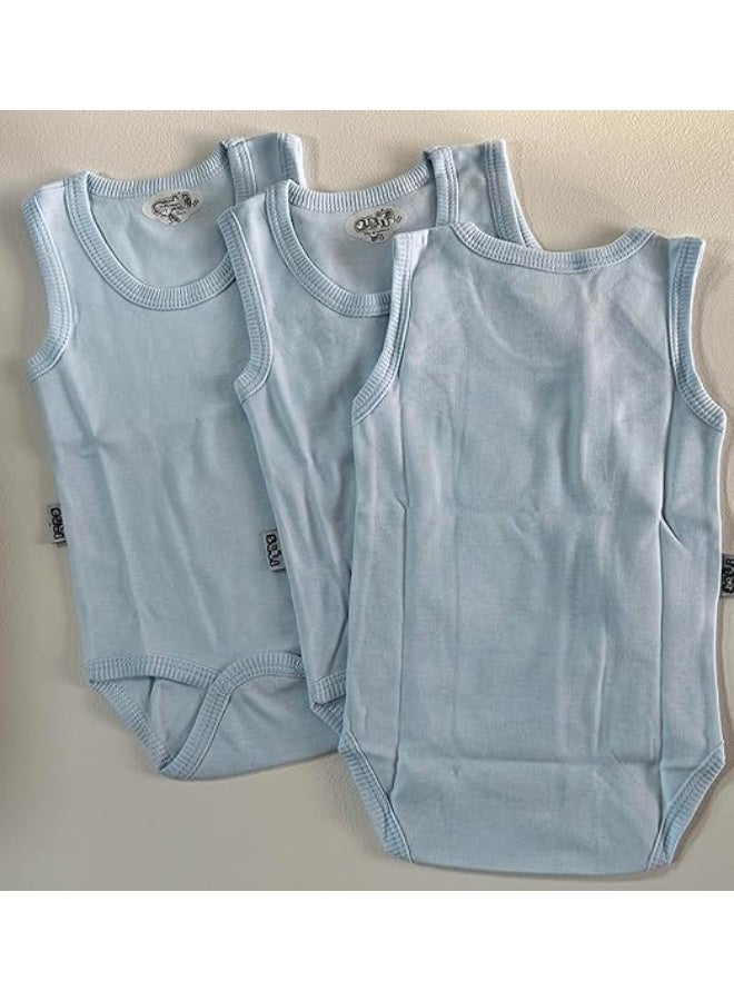 VITION 3 Pack Vest Baby Bodysuit, Cotton Comfortable Short Sleeve for Boys & Girls (Made in Turkey) - Image 3