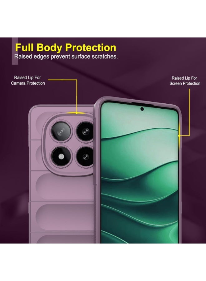 Premium Protection Back Silicone Case Compatible with Xiaomi Redmi note 14 Pro 5G/Poco X7 5G Magic Shield Shockproof Case with Camera Protection (Lavender) - Image 5