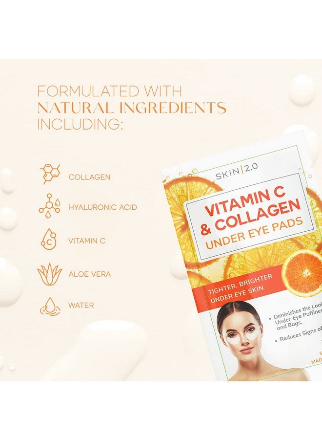 سكين 2.0 رقعة تحت العين بفيتامين سي والكولاجين من سكين 2.0 - مختبرة من قبل أطباء الجلدية - تعمل على تفتيح الهالات السوداء، وشد بشرة تحت العين، ومقاومة علامات التقدم في السن - مكونات طبيعية للعناية بالبشرة الكورية - جميع أنواع البشرة - 15 زوجًا - Image 3