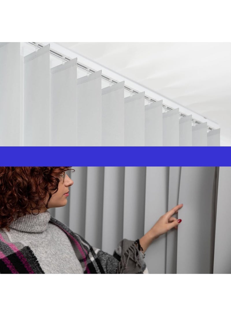 SOLARAE شرائح استبدال الستائر العمودية، مجموعة 22 قطعة من علامات الإصلاح 6 قطع من شرائح الستائر العمودية البيضاء من PVC مع 16 علامة إصلاح شفافة للستائر العمودية لباب منزلق أو نافذة - Image 4