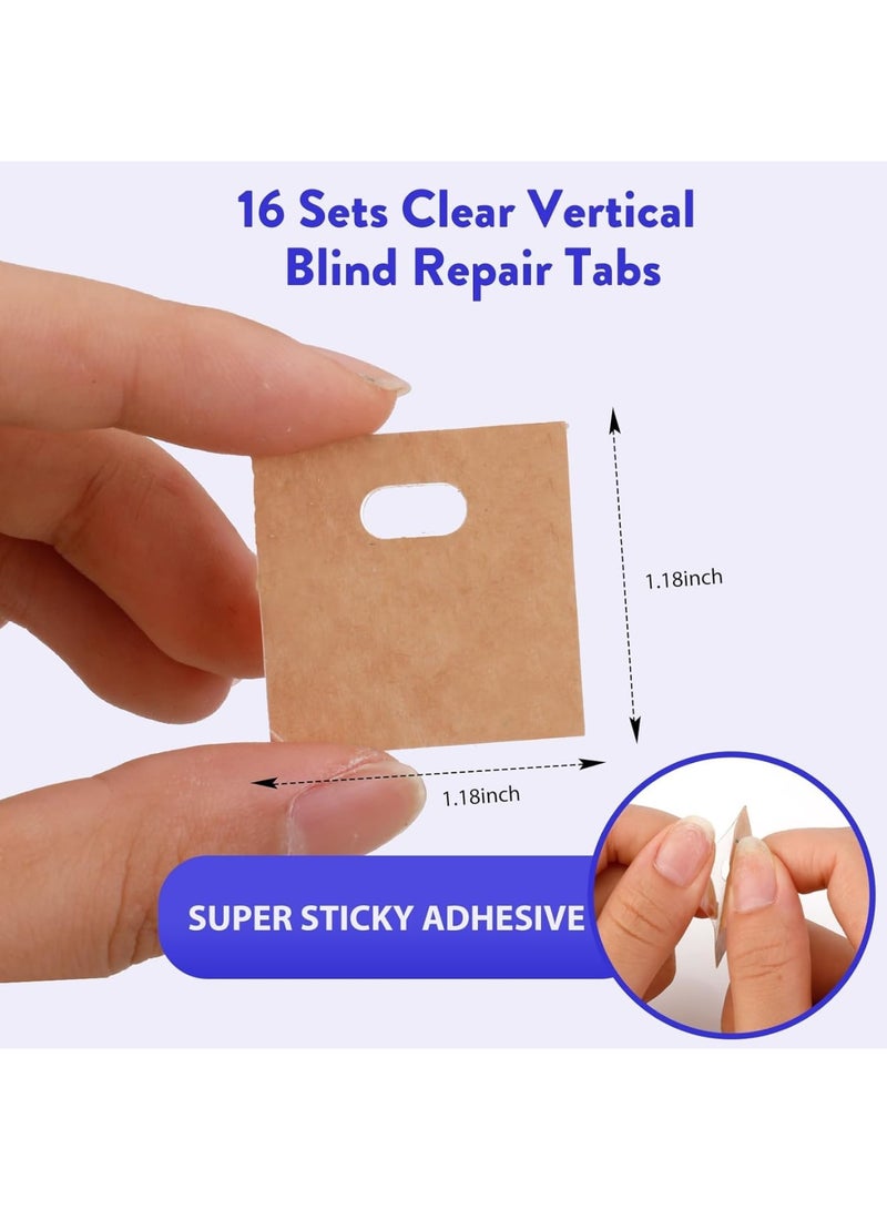 SOLARAE شرائح استبدال الستائر العمودية، مجموعة 22 قطعة من علامات الإصلاح 6 قطع من شرائح الستائر العمودية البيضاء من PVC مع 16 علامة إصلاح شفافة للستائر العمودية لباب منزلق أو نافذة - Image 5