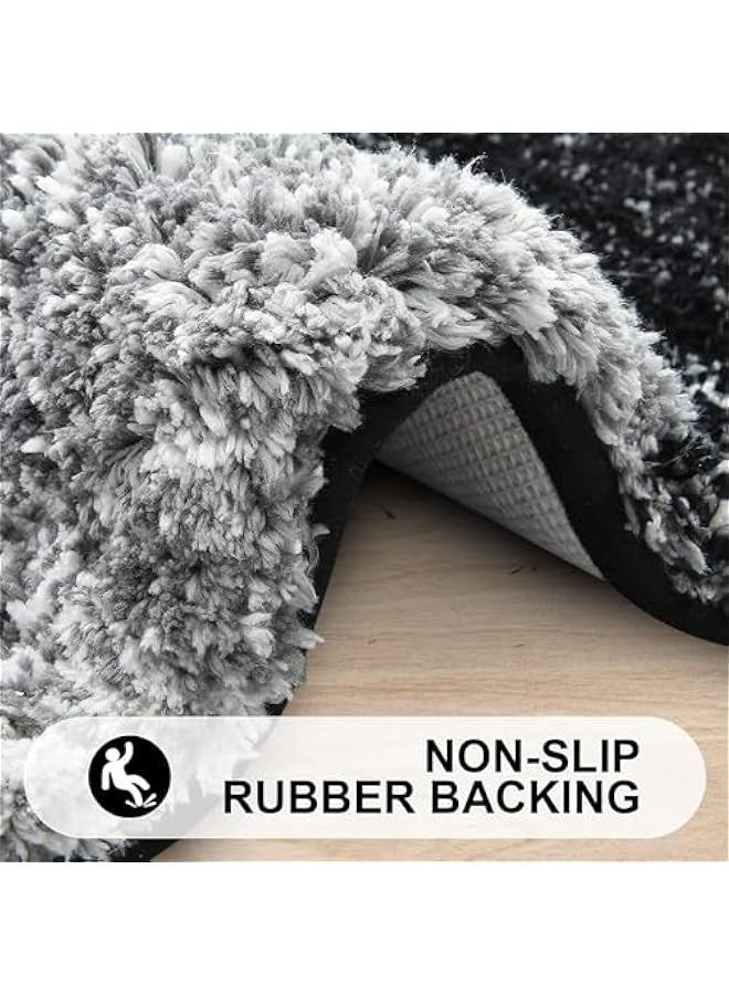 TRASSLE Luxury Bathroom Rug Mat, Extra Soft and Absorbent Microfiber Bath Rugs, Non-Slip Plush Shaggy Bath Carpet,Tub and Shower, Bath Mats for Bathroom Floor, Machine Wash Dry(50 * 80CM) (Black) - Image 5