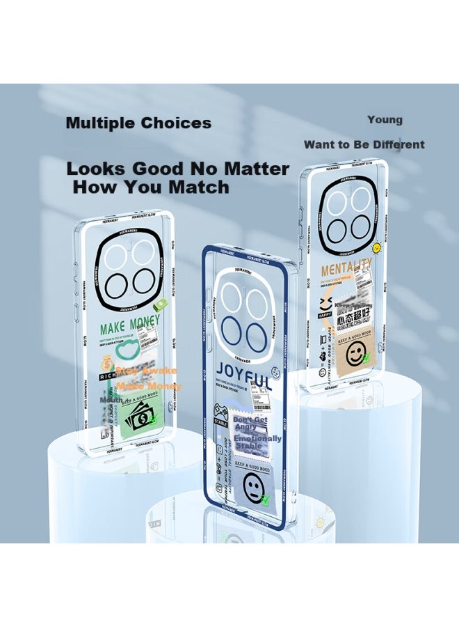 Xp Suitable For Redmi K80 Ultra Phone Case, Full Lens Protection, Xiaomi Redmi K80 Ultra Transparent Silicone Cartoon Case, Shockproof, High-end Feel - White Frame, Great Mindset - Image 3