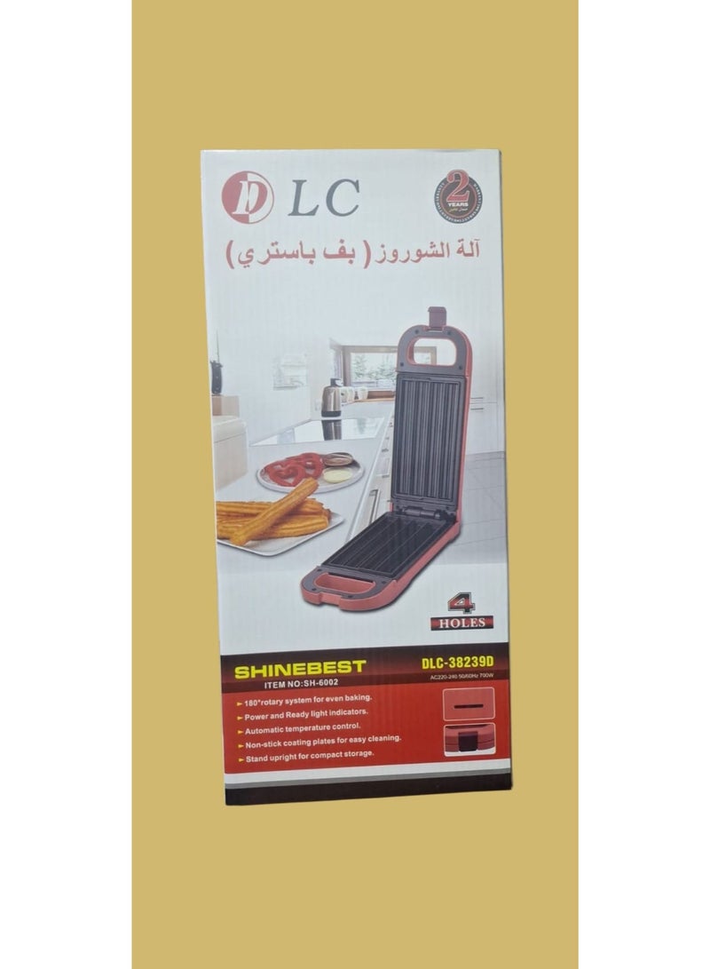 آلة صنع الشوروز والبف باستري – جهاز كهربائي 4 فتحات بطبقة غير لاصقة وقدرة 700 واط مع تحكم تلقائي بالحرارة - Image 2