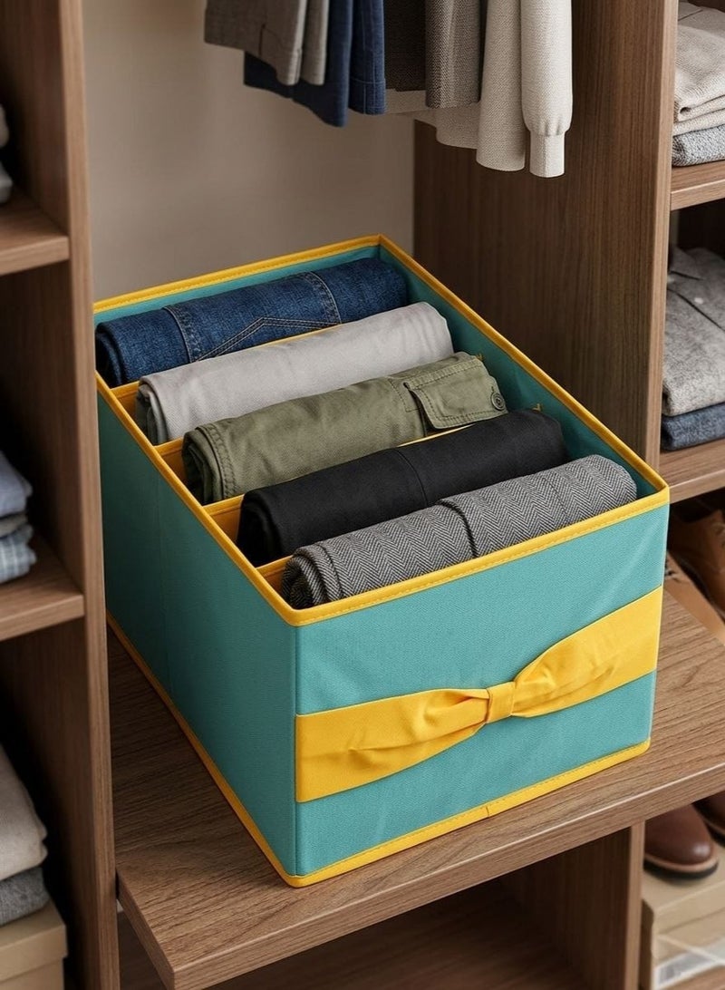 A space-saving storage box for rotating seasonal clothing. It folds flat for easy storage when empty. Protects items from dust and pests. Reinforced edges maintain its shape. - Image 1