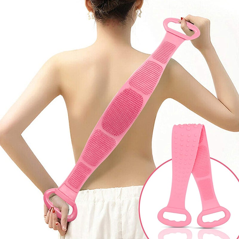 JENY JENY Back Scrubber for Shower for Choosing Dual Sided Bath Massage Brush Silicone Brush Long Scrubber with Handle Body Washer Exfoliating Texture Acne Mobility Scrubbing Pad for Men Women - Image 4