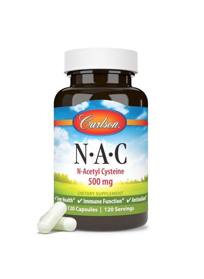 Carlson - NAC, N-Acetyl Cysteine, 500mg, Liver Health, Immune Function, Antioxidant, 120 Vegetarian Capsules - Image 5