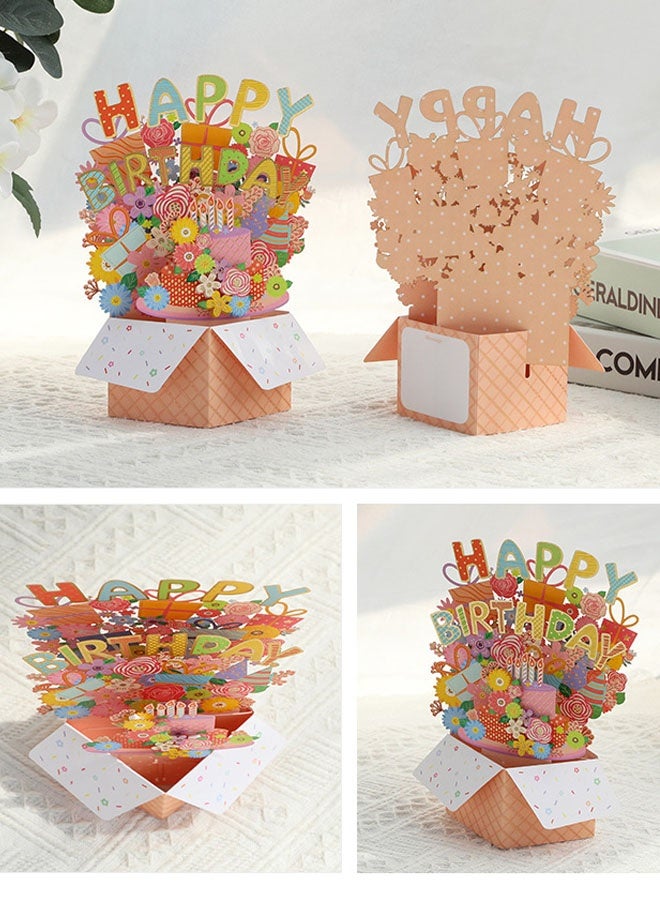 3D Box Colorful Greeting Card with Envelope Happy Birthday Card Pop Up Creative Folding Blessing Card - Image 5