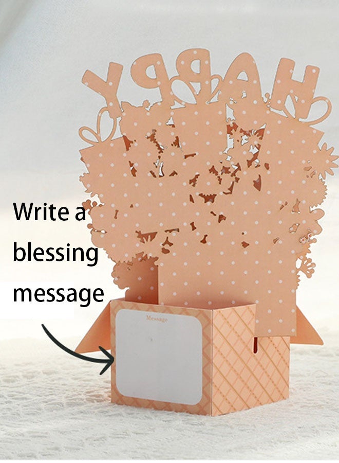 3D Box Colorful Greeting Card with Envelope Happy Birthday Card Pop Up Creative Folding Blessing Card - Image 3