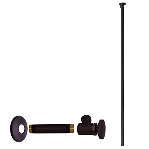 Westbrass Flat Head Toilet Kit with Round Handles 12 IPS x 38 OD x 20 Matte Black D103KFH62 - Image 1