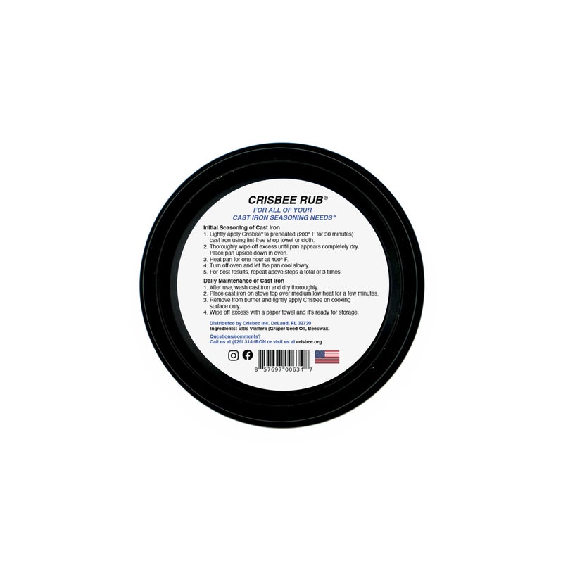 Crisbee Rub Cast Iron and Carbon Steel Seasoning - Family Made in USA - The Cast Iron Seasoning Oil & Conditioner Preferred by Experts - Maintain a Cleaner Non-Stick Skillet - Image 5