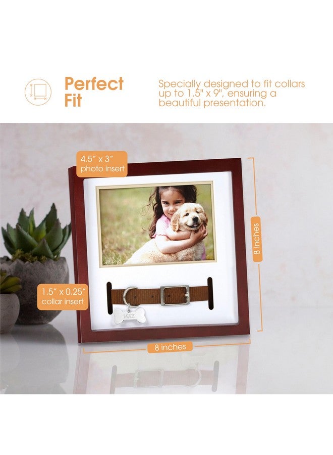 Pearhead Pet Collar Keepsake Frame - Dual Display Memorial Keepsake for Cat & Dog Collars, Wall Mount or Tabletop, Ideal Gift and Home Decor for Pet Owners, 3" x 4.5" Photo Insert, Espresso - Image 2