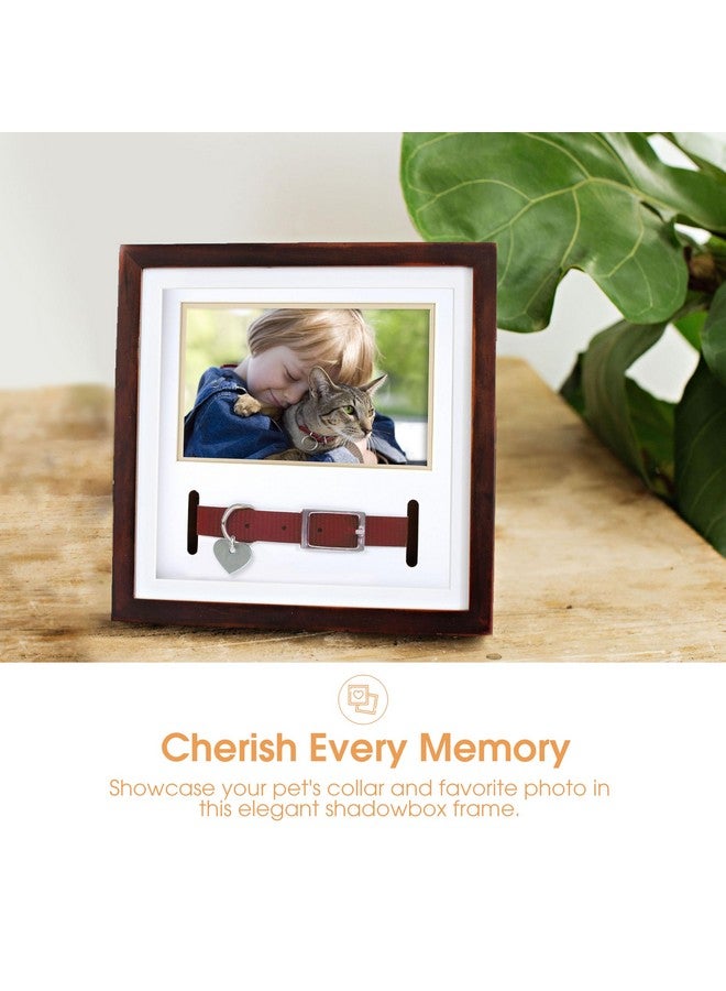 Pearhead Pet Collar Keepsake Frame - Dual Display Memorial Keepsake for Cat & Dog Collars, Wall Mount or Tabletop, Ideal Gift and Home Decor for Pet Owners, 3" x 4.5" Photo Insert, Espresso - Image 3