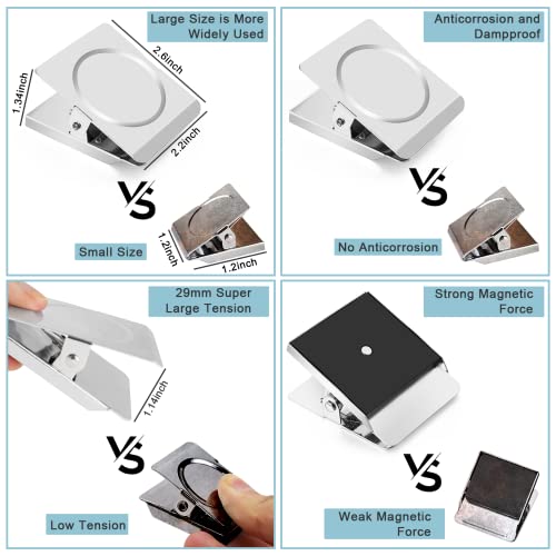 FINDMAG 4 Pack Clip Magnets 2.2 Inch Extra Large Magnetic Clips Heavy Duty, Office Magnet Clips, Whiteboard Magnet Clips, Clip Magnets for Home, Office, Whiteboard, Kitchen etc. - Image 2